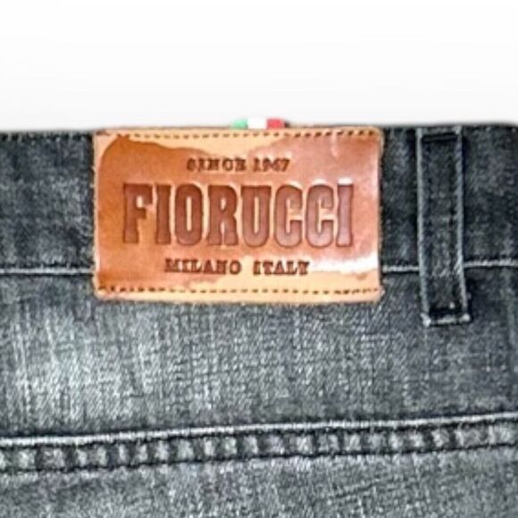 NWT Fiorucci Ittierre 32x35 Black Faded Italian Denim Jeans Straight Leg Rare - Picture 8 of 11